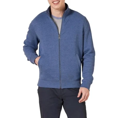 Afbeelding van Amazon Essentials Fleece Mock Neck Sweatshirt met volledige rits Blauw Heide, Medium