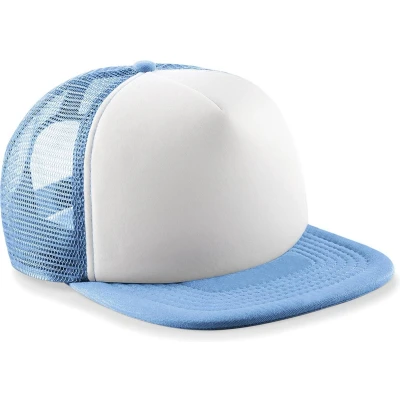 Afbeelding van Beechfield Junior Vintage Snapback Trucker Sky Blue/White