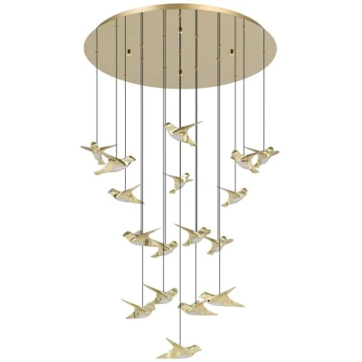 Afbeelding van Stars of Light 17 lichts hanglamp Paratebueno 2 messing rond 390398