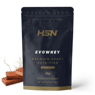 Afbeelding van HSN Evowhey Proteïne, chocoladeblokjes 2 kg = 67 blikjes per geconcentreerde verpakking met wei eiwit, 100% eiwitconcentraat (WPC), niet GMO, vegetarisch, gluten en sojavrij