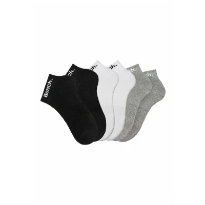Afbeelding van Bench 6 PACK Unisex Sportsokken, Maat: 47 49, Schwarz gray meliert weiß