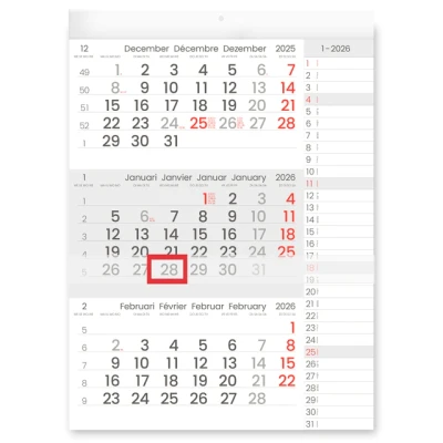 Afbeelding van 3 Maandkalender 2024 INNI Manager compact formaat notes