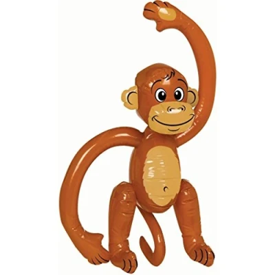 Afbeelding van Geschenken 4 Alle gelegenheden Beperkte SHATCHI 960 Opblaasbare Aap Chimp Tropische Hawaii Fancy Dress Party Decoratie, Bruin
