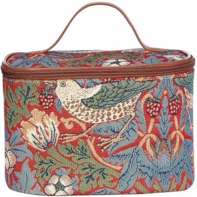 Afbeelding van Signare Toilettas Gobelin Strawberry Thief Red William Morris