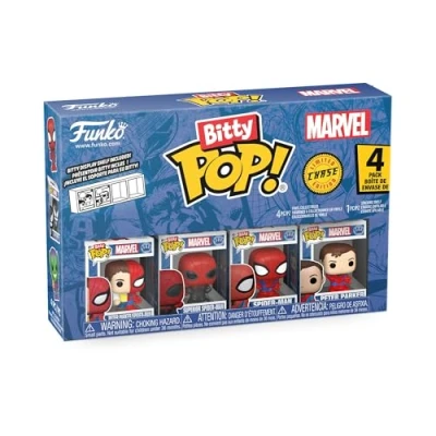 Afbeelding van Funko Bitty Pop! Spider Man Parker Split 4 stuks een mysterieus minifiguur als verrassing 0,9 inch (2,2 cm) Marvel Comics om te verzamelen cadeau idee partytassen