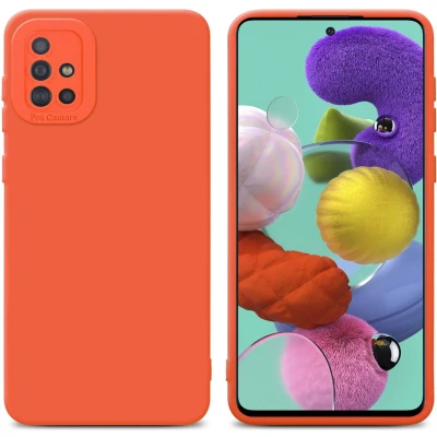Afbeelding van Cadorabo Hoesje geschikt voor Samsung Galaxy A51 4G / M40s in Fluid ORANJE Beschermhoes gemaakt van flexibel TPU silicone Cover Case
