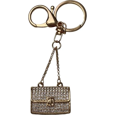Afbeelding van Sleutelhanger Strass Tas ( Goudkleurig ) 3.5 x 3 cm