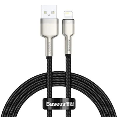 Afbeelding van Baseus Cafule Series USB A naar Lightning Kabel 1 Meter Metaal Zwart