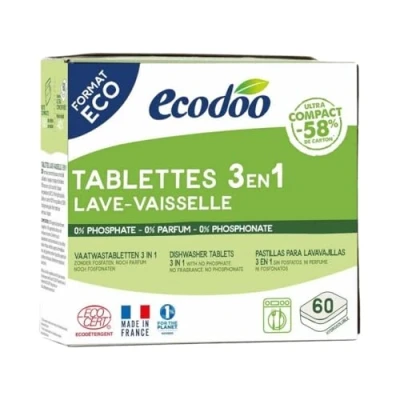 Afbeelding van Ecodoo Vaatwas Tabletten 3 in 1 Geconcentreerd Xl Bio 60st