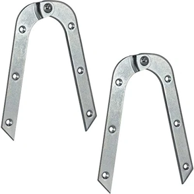 Afbeelding van Gedotec Ladderband gebogen metalen ladderscharnier stabiel verzinkt scharnier vouwladder band 200 x 21 mm Made in Germany 2 stuks om te schroeven