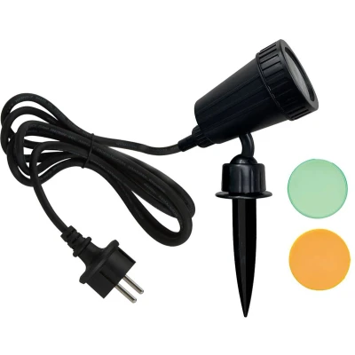 Afbeelding van ELC Buitenspots 1licht Aluminium, kunststof H: 21 cm GU10 zwart Inclusief lichtbron