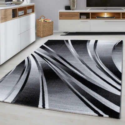 Afbeelding van Parma Design Vloerkleed Zwart / Grijs Laagpolig 80x300 cm