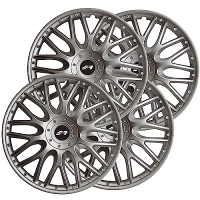 Afbeelding van Simoni Racing ORD/14 Set van 4 wieldoppen Orde 14 inch Auto Universeel Grijs Zilver