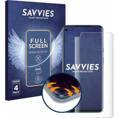 Afbeelding van Savvies Screenprotector voor OnePlus 8 Pro Folie Beschermfolie transparant volledig dekking (4 Stuks)