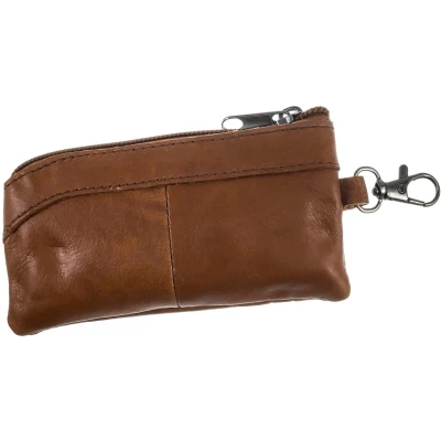 Afbeelding van Langwerpig Sleuteletui Portemonnee Dames, Tankleurige Leren, Autosleutel Etui Unisex Sleuteltasje Heren