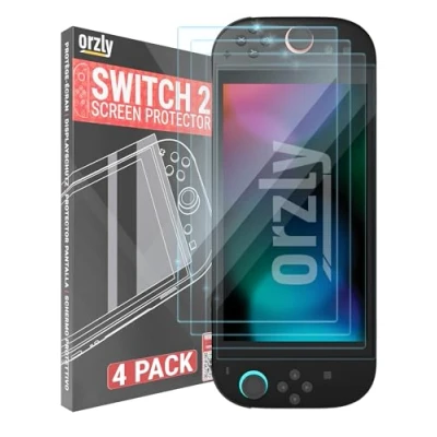 Afbeelding van Orzly Glazen schermbeschermer voor Nintendo Switch 2 Console 2025 Schermgrootte 7.9 inch 4 Pack. Geen Bubbels Eenvoudige Installatie Anti Scratch Edition