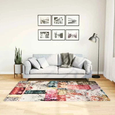 Afbeelding van Vloerkleed wasbaar anti slip patchwork 120x180 cm meerkleurig
