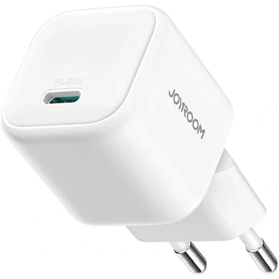 Afbeelding van Joyroom JR TCG08 GaN PD20W minilader Wit (EU) (20 W), USB lader,