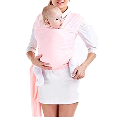 Afbeelding van Voarge draagdoek voor baby&#039;s, elastisch, pasgeborenen en peuters, babydraagdoek, kinderdraagdoek, buikdrager, tot 16 kg, roze