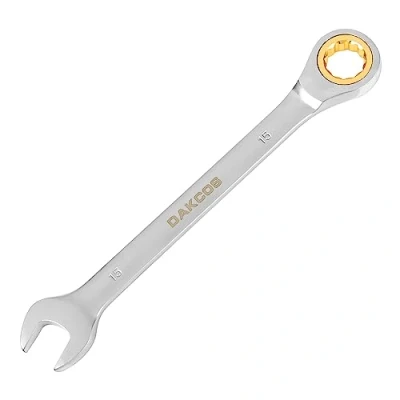 Afbeelding van DAKCOS Vaste kop Ratelsleutel 15mm Ratcheting Combinatiesleutel Chroom Vanadium Staal