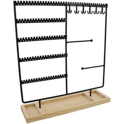 Afbeelding van Sieradenhouder Display Hout en Metaal 35x30x9,5 cm Zwart