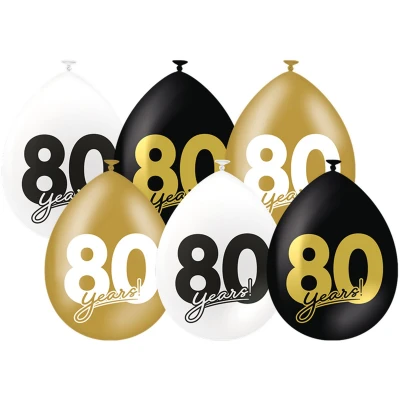 Afbeelding van Ballonnen 80 jaar Celebration! 30cm 6 stuks