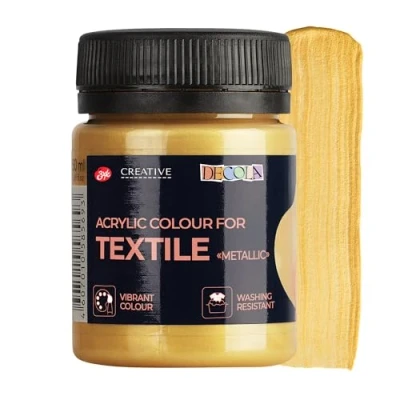 Afbeelding van Decola — Metallic Gouden Textielverf 50ml Textielkleur Met Hoog Pigment Gemaakt Door Neva Palette