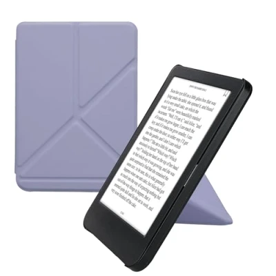 Afbeelding van kwmobile e reader hoesje compatibel Met Kobo Clara BW/Colour hoes standaard Ereader cover van kunstleer In lavendel