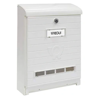 Afbeelding van ARREGUI Mare E1061 Brievenbus van Zeer Bestendige Kunststof Formaat L (Tijdschriften en C4 Enveloppen) Weerbestendig Wandbrievenbus met Valklep, Kijkvensters Naamplaatje Wit