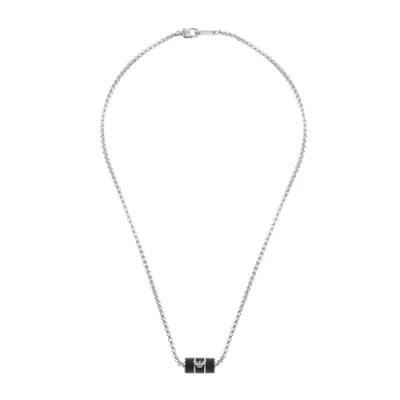 Afbeelding van Emporio Armani Zwarte Matte Lak Schakelketting