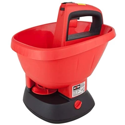 Afbeelding van Grafner Elektrische meststrooier met 6 volt, 2,7 liter, 5 traps strooihoeveelheidregeling, traploze toerentalregeling, ideaal voor gazonzaad, mest, strooizout en nog veel meer. Handstrooier universeel