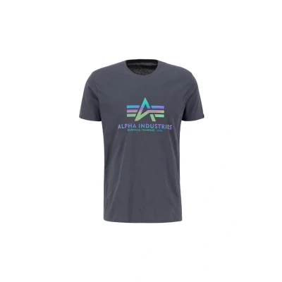 Afbeelding van Alpha Industries Basic T Rainbow Ref Heren shirt Greyblack