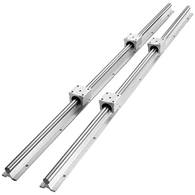 Afbeelding van VEVOR SBR20 1000 mm lineaire geleiding rail van koolstofstaal, aluminium geleiderail met 4 SBR20UU glijblokken, lagerblok, CNC onderdelen voor 3D printer, frees/draaimachine