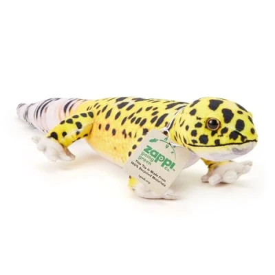 Afbeelding van Zappi Co 100% gerecycleerde luipaard gekko pluche speelgoed (45 cm lengte) gevulde zachte knuffel, milieuvriendelijk voor pasgeboren kind