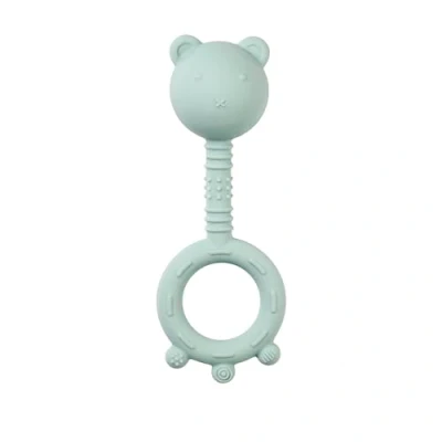 Afbeelding van Nattou Rammelaar van siliconen, beer, ca. 16 cm, BPA vrij, pastelgroen