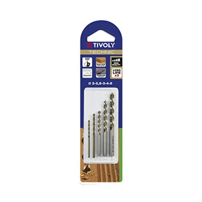 Afbeelding van Tivoly 10864070003 Boorset, hout, technologie, grad, grijs, brons, 5 delige set