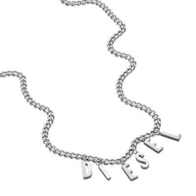 Afbeelding van Diesel heren Schakelketting met logo DX1494040 in de kleur Zilver