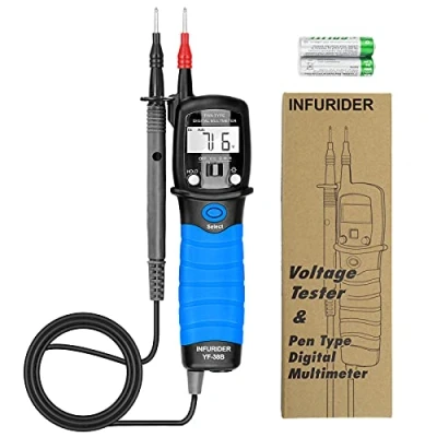 Afbeelding van Digitale Pen Type Multimeter INFURIDER YF 38B Handheld Auto ranging Voltmeter Ohmmeter voor DC AC spanning, weerstand, Ohm Volt Test Meter met Diode Continuïteit Tester(Blauw)