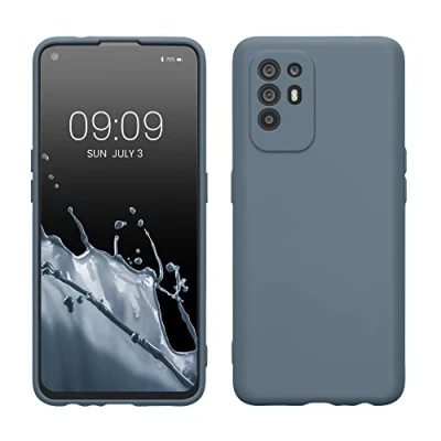 Afbeelding van kwmobile telefoonhoesje geschikt voor Oppo A94 (5G) Hoesje smartphone Precisie camera uitsnede TPU back cover in blauwgrijs