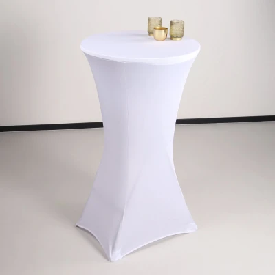 Afbeelding van Stretch rok wit statafelrok statafel 60cm statafelhoes
