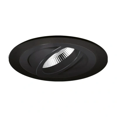 Afbeelding van Yphix Modena Inbouwspot Zwart Rond Kantelbaar 1 Lichtpunt Ø 92mm LEDdirect.nl