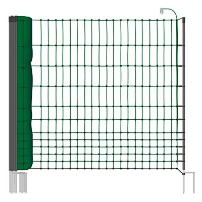 Afbeelding van VOSS.farming classic pluimveenet 25 meter, 112cm, groen, 9 palen met dubbele punt