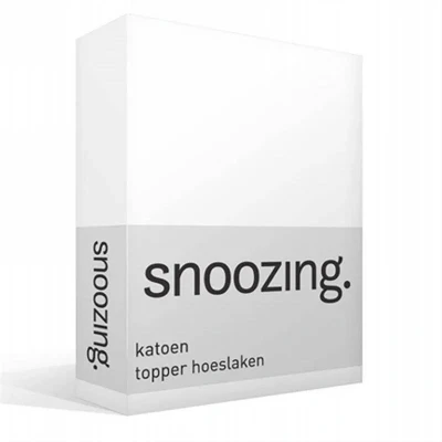 Afbeelding van Snoozing Katoen Topper Hoeslaken Tweepersoons 140x220 cm Wit