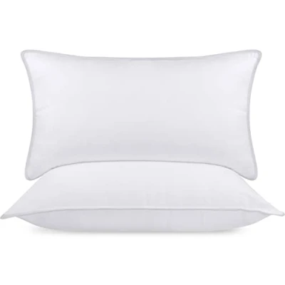 Afbeelding van Utopia Bedding Premie Kussen (Set van 2), 40 x 80 cm Beddenkussens, Zachte Stof met Holle Vezelvulling (Wit)