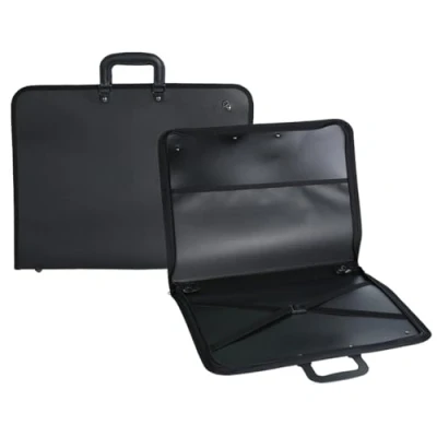 Afbeelding van DZOZO A3 Kunstenaar Portfolio Case Art Draagtas Schets Tas Schilderen Tekentafel Carry Bag Presentatie Opbergtas Folder Supplies Tote Kunstwerk Gedragen Tas, Zwart,