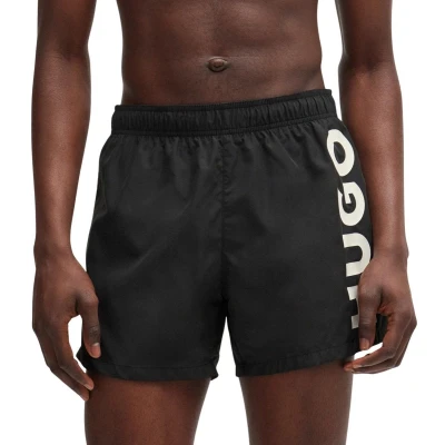 Afbeelding van HUGO BOSS heren Abas zwemshorts met steekzakken en logo in de kleur Zwart, maat: XL