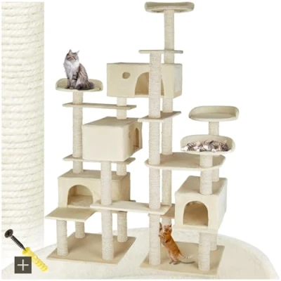 Afbeelding van tectake krabpaal Entissar XXL diverse kleuren beige 403919
