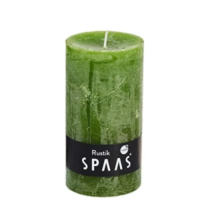 Afbeelding van Spaas Rustieke cilinderkaars 70/130 mm olijf groen 8ST