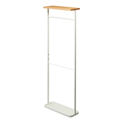 Afbeelding van Yamazaki Paraplubak Tower Ophangrek Wit Naturel Hout 40x15x112cm