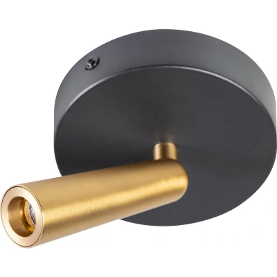 Afbeelding van ETH Barry Spot led 1x3w 2700k rond zwart+mat messing dimbaar W135xH165mm 66Lm